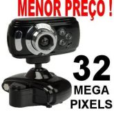 Webcam 32mp 32000k C/ Led + Microfone Alta Definição Usb Msn