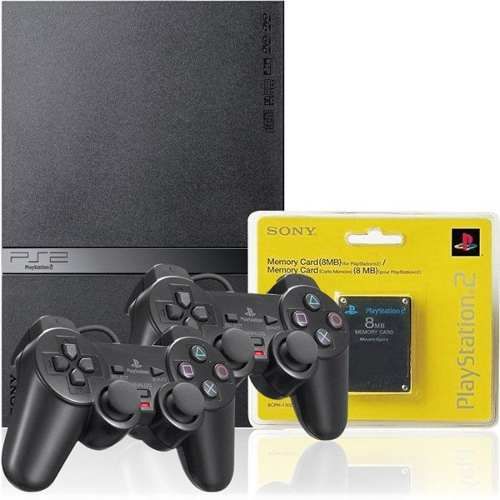 Playstation 2 Desbloqueado Com 2 Controles E Memory Card 8mb