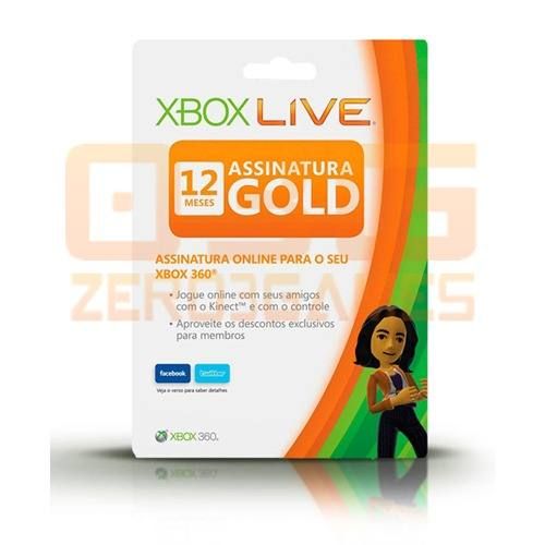 Xbox Live Gold Brasil Br - Cartão De 12 Meses - Xbox 360